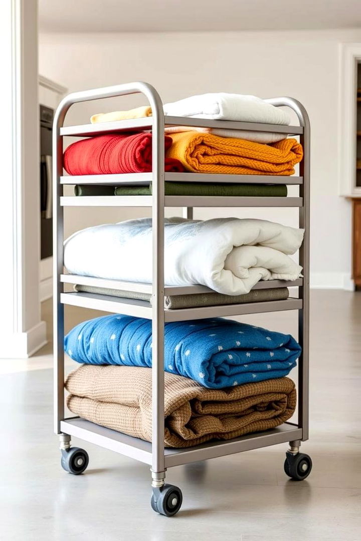 Rolling Carts - 22 Blanket Storage Ideas