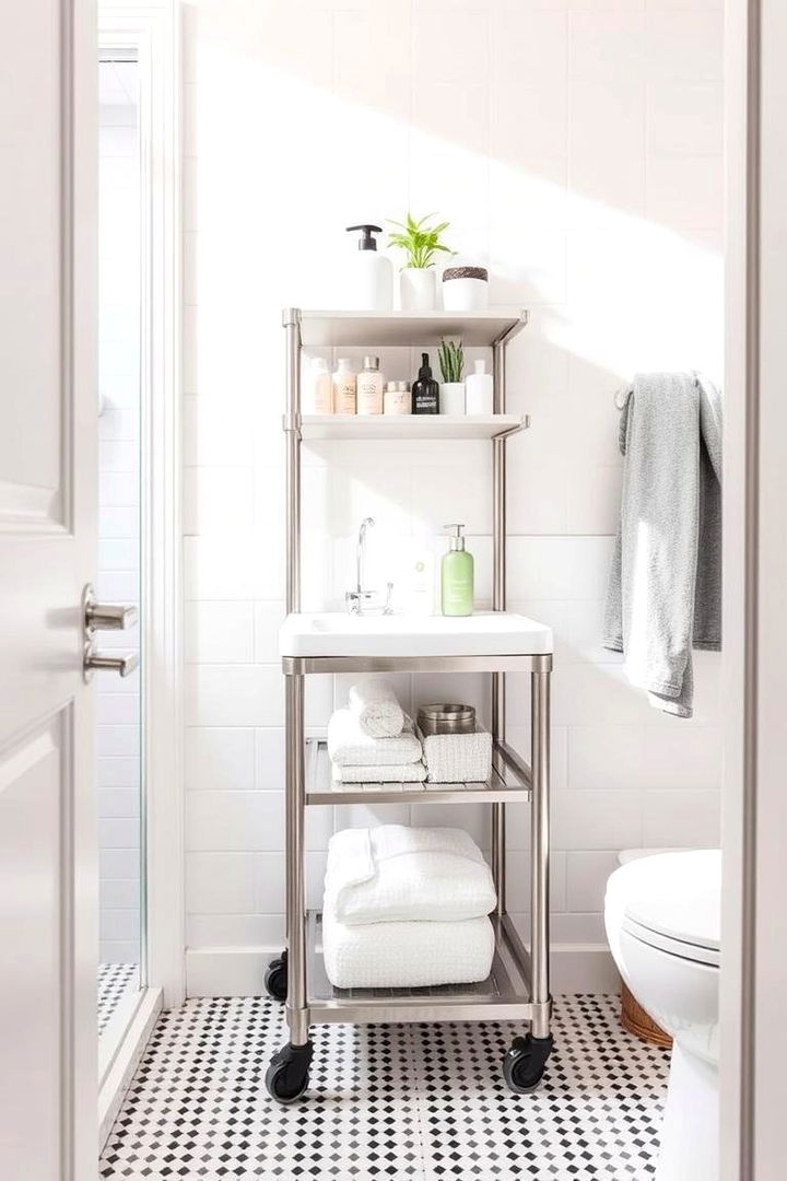 Rolling Carts - 22 Small Bathroom Storage Ideas
