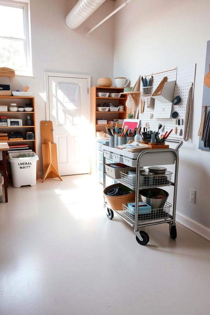 Rolling Carts for Flexible Mobility - 22 Craft Room Organization Ideas