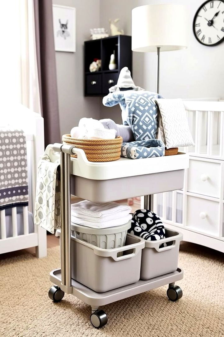 Rolling Storage Carts - 22 Nursery Storage Ideas