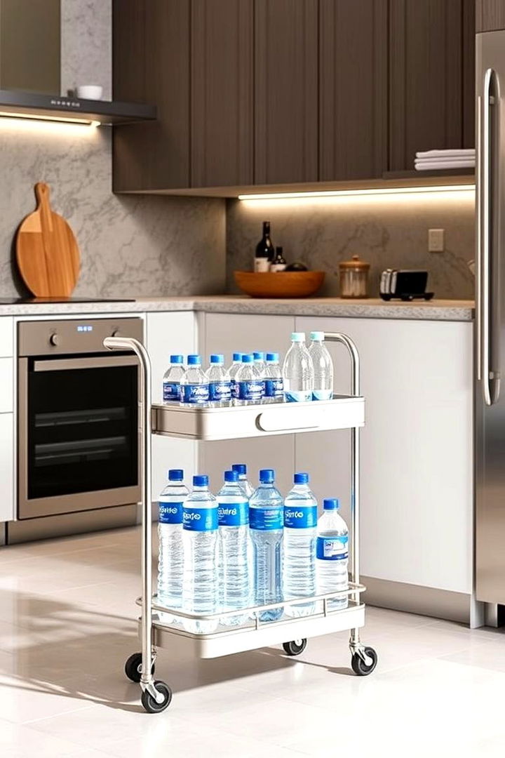 Rolling Storage Carts - 22 Water Bottle Storage Ideas