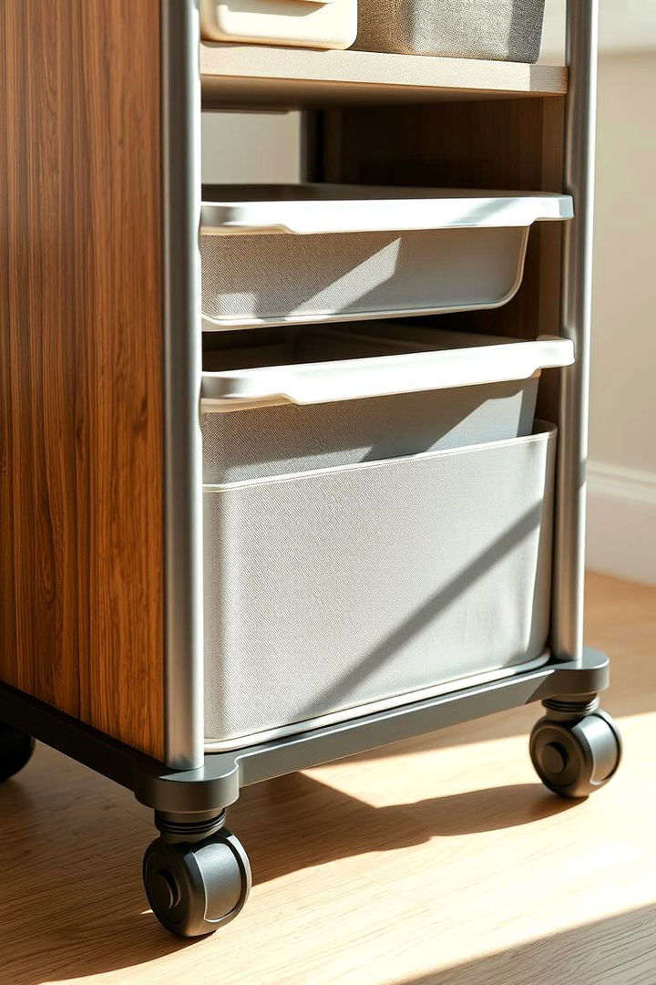 Rolling Storage Carts - 22 Bedding Storage Ideas