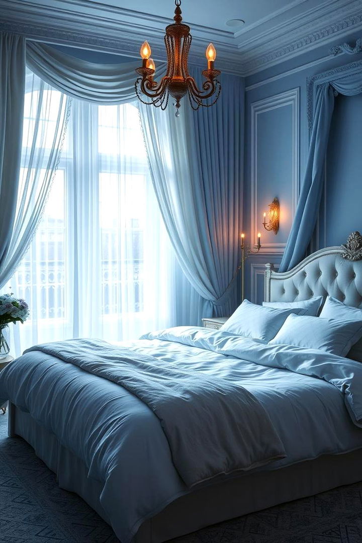 Romantic Blue Ambiance - 22 Blue and Gold Bedroom Ideas