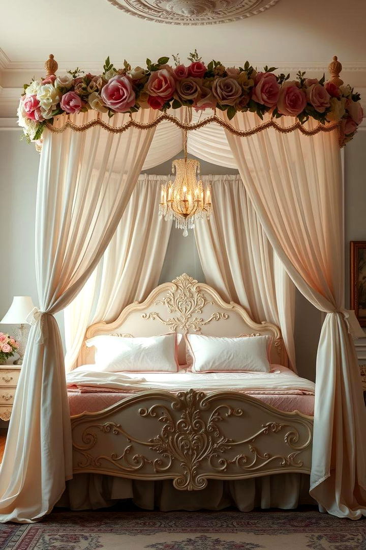Romantic Floral Canopy Bed - 22 Canopy Bed Ideas