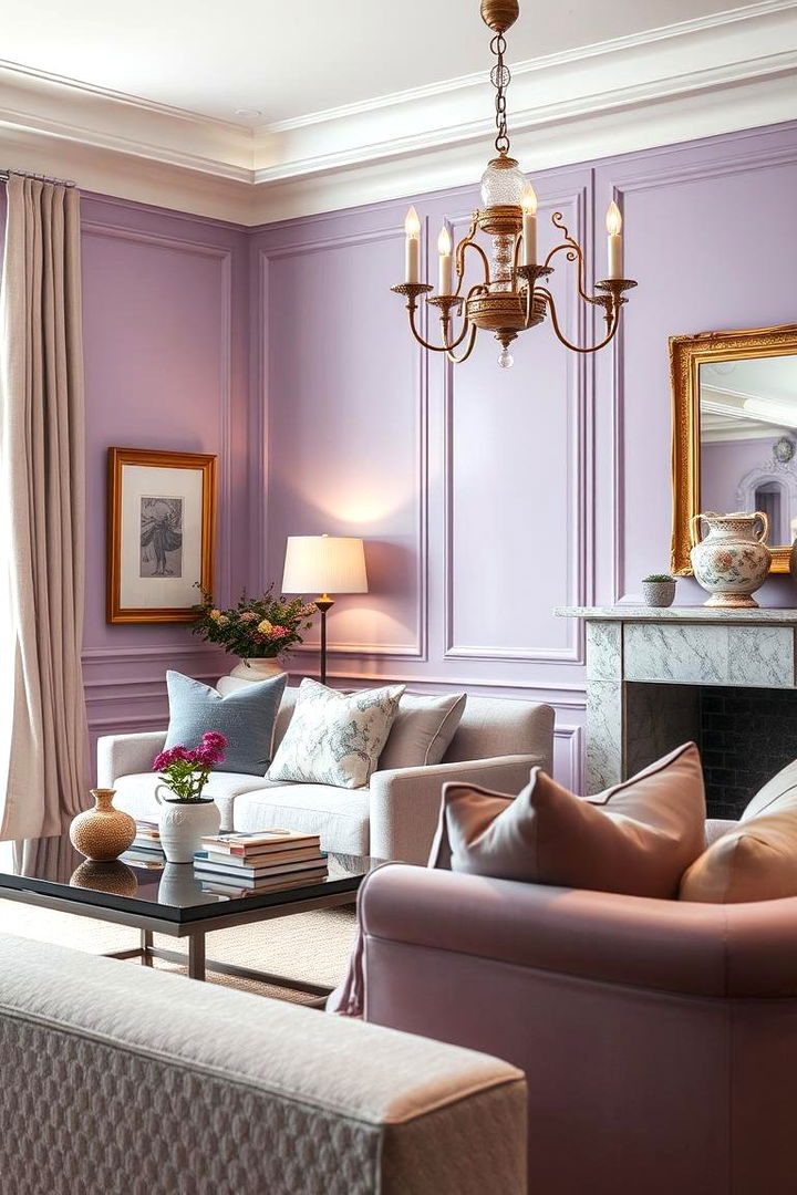 Romantic Lavender Soothing Elegance - 22 Living Room Paint Colors