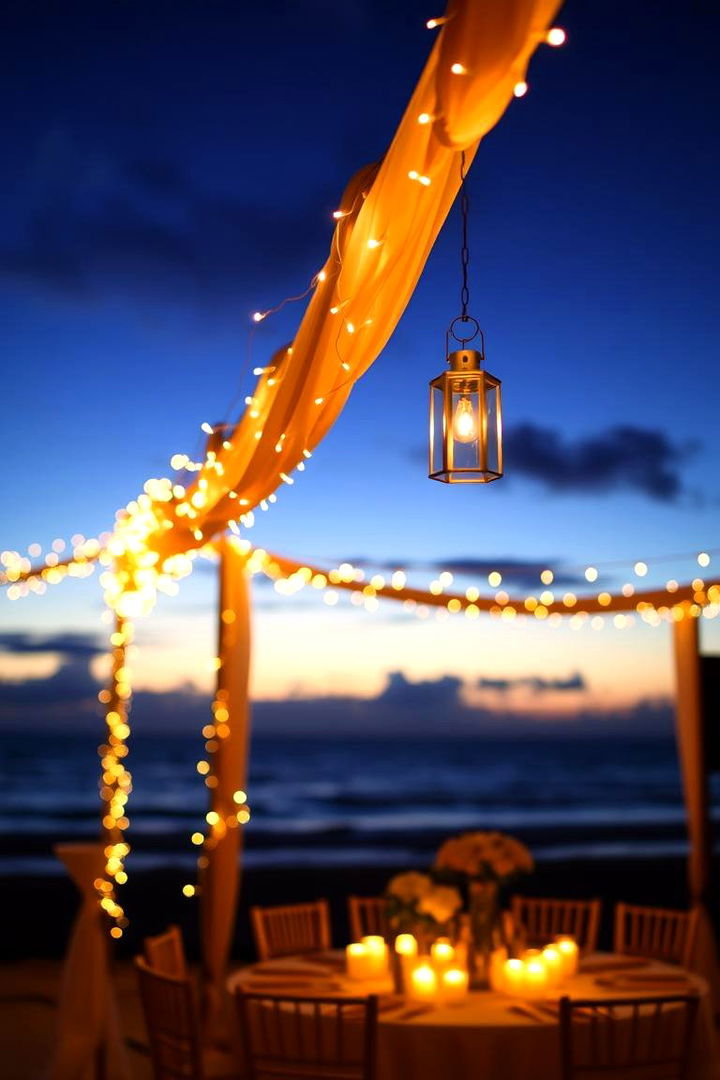 Romantic Lighting Techniques - 22 Beach Wedding Ideas