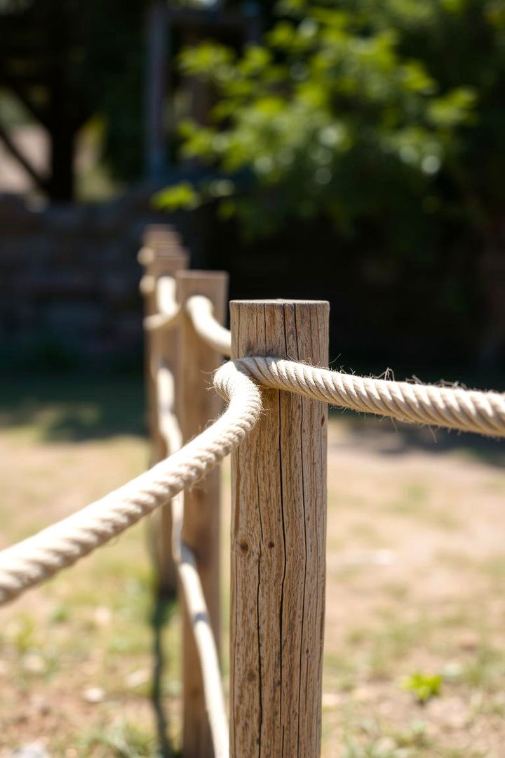 Rope and Post Fence - 22 Temporary Fence Ideas