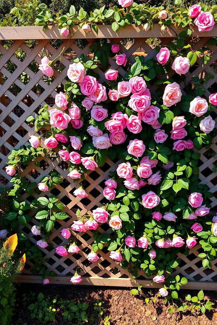 Rose Trellis Inspired Lattice Fence - 22 Lattice Fence Ideas