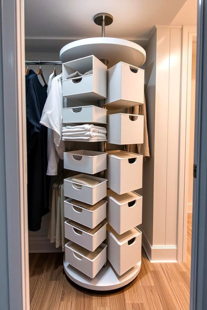 Rotating Closet Organizers - 22 Hall Closet Organization Ideas