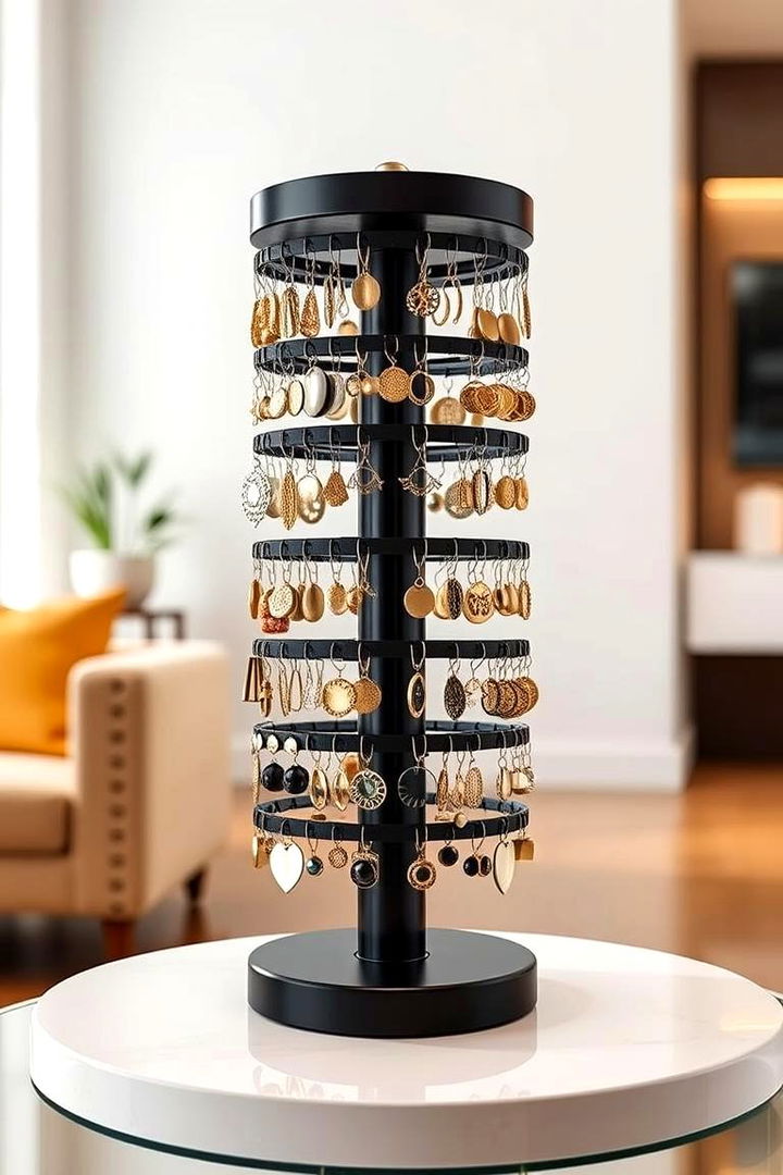 Rotating Jewelry Stand - 22 Earring Storage Ideas