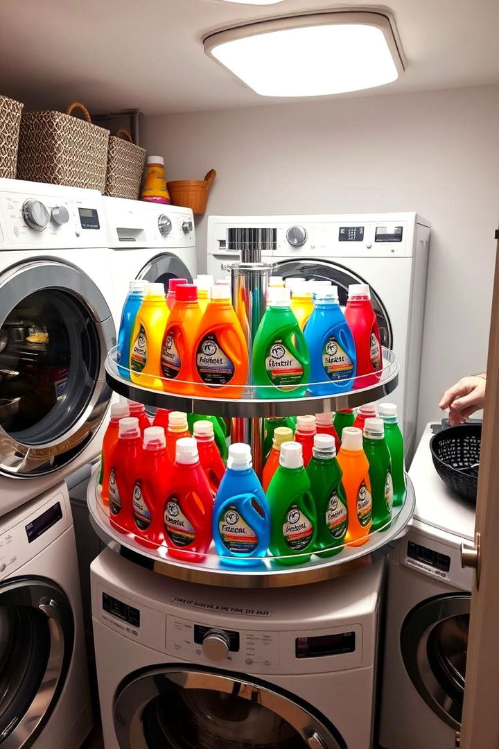Rotating Lazy Susan Storage - 22 Laundry Detergent Storage Ideas