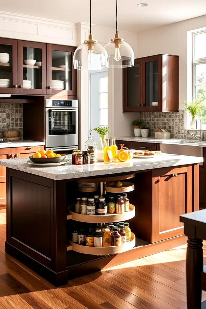 Rotating Lazy Susans - 22 Kitchen Island Storage Ideas