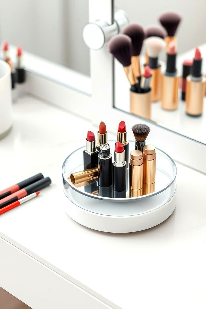 Rotating Lipstick and Brush Racks - 22 vanity organization ideas