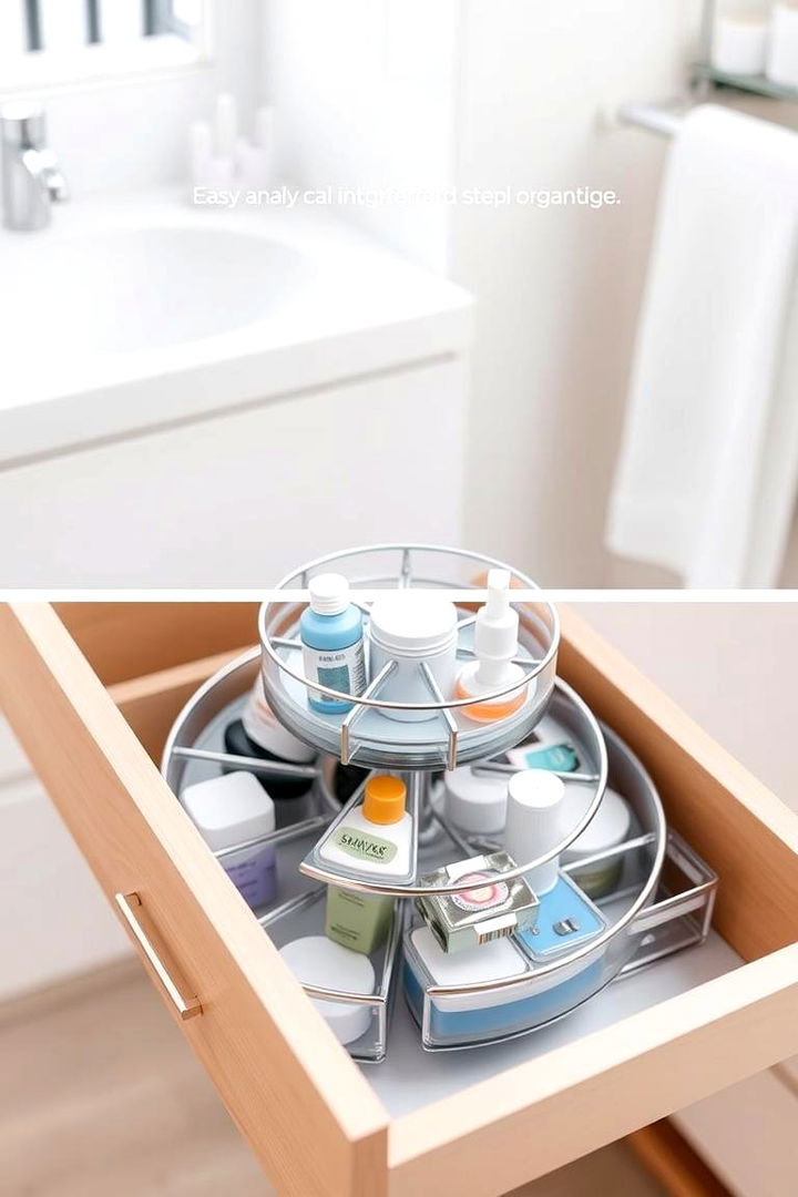 Rotating Organizers - 22 Bathroom Drawer Organization Ideas