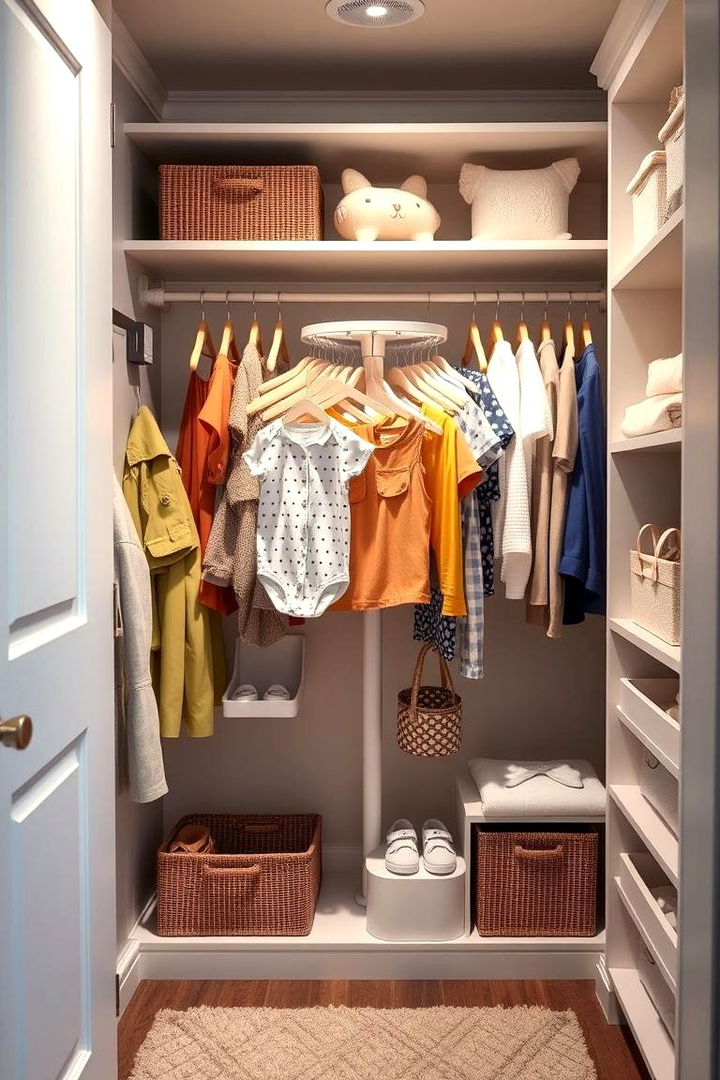 Rotating Outfit Displays - 22 Nursery Closet Ideas