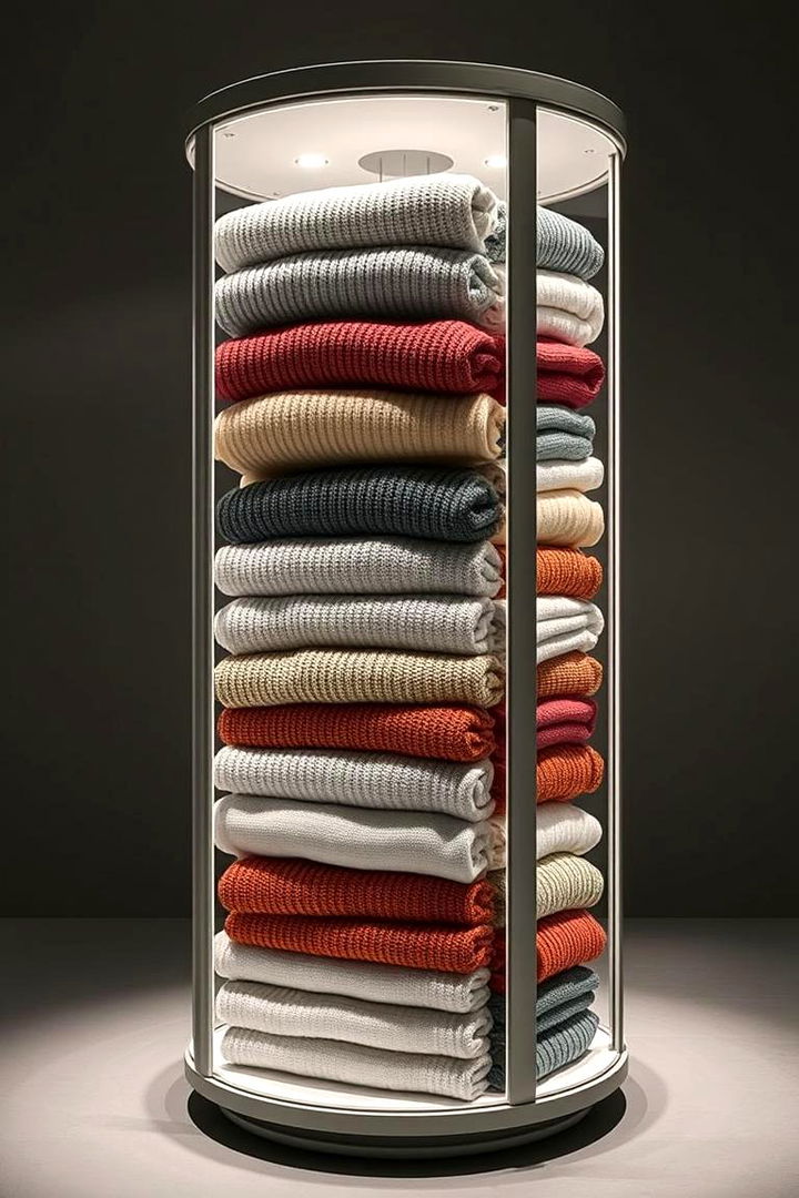 Rotating Storage Tower - 22 sweater storage ideas