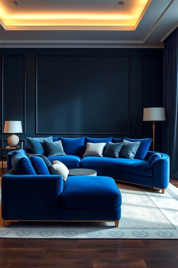 Royal Blue Statement Furniture - 22 Blue Living Room Ideas
