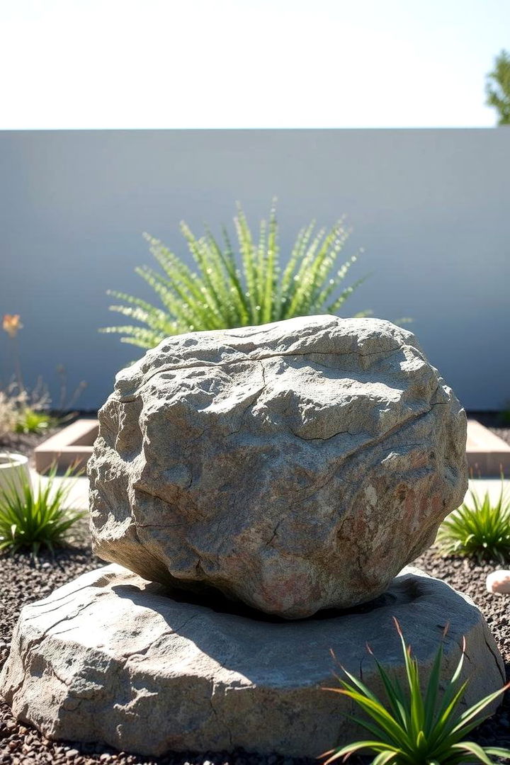 Rugged Rock Centerpiece - 22 Rock Landscaping Ideas