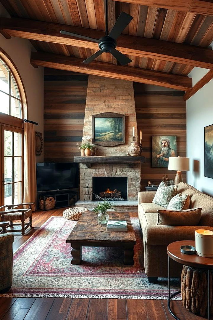 Rustic Accents with Natural Wood - 22 Cozy Living Room Ideas