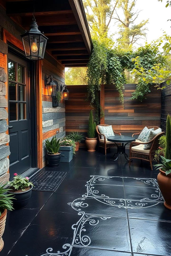 Rustic Accents - 22 black concrete patio ideas