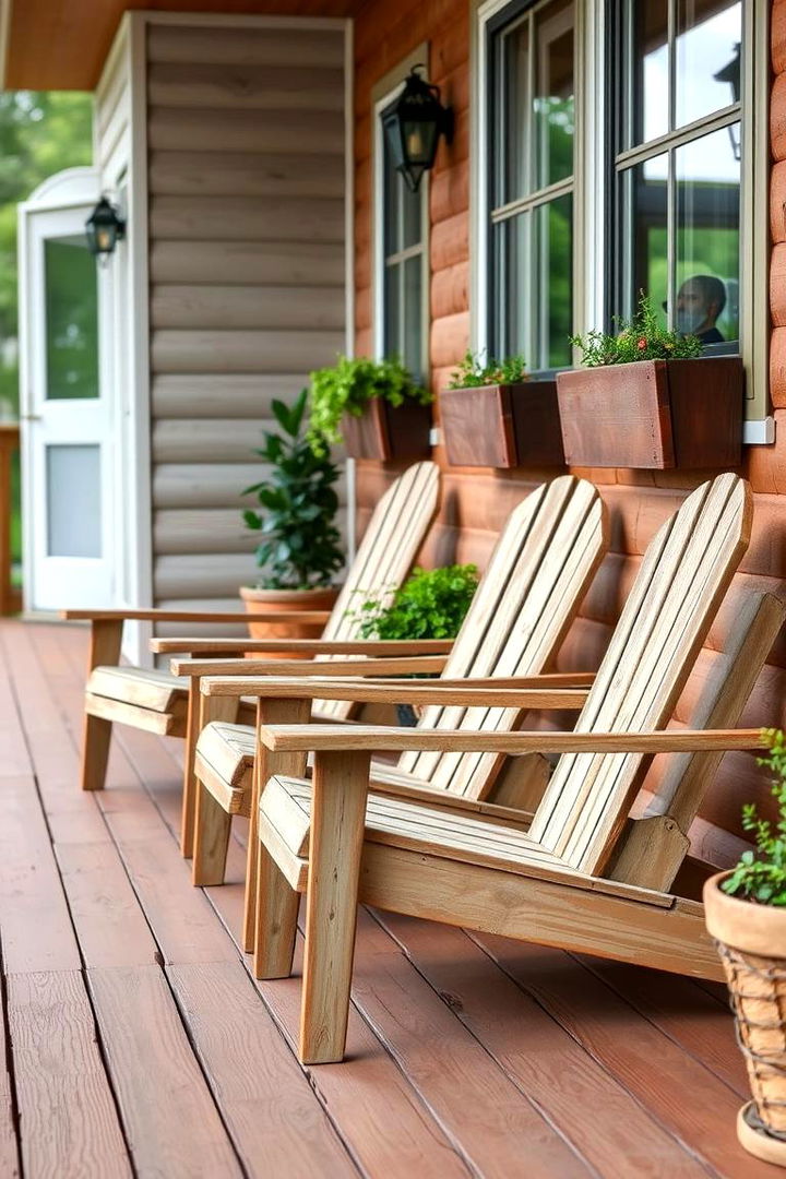 Rustic Adirondack Chairs - 22 Deck Seating Ideas