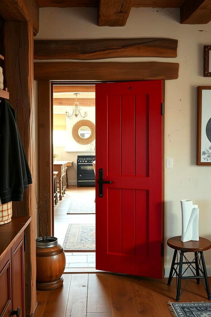 Rustic Barn Red - 22 Interior Door Color Ideas
