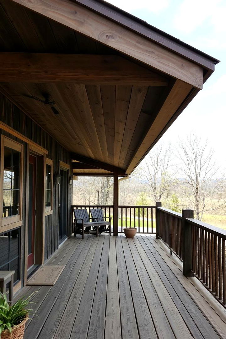 Rustic Barn Wood Overhang - 22 Covered Deck Ideas