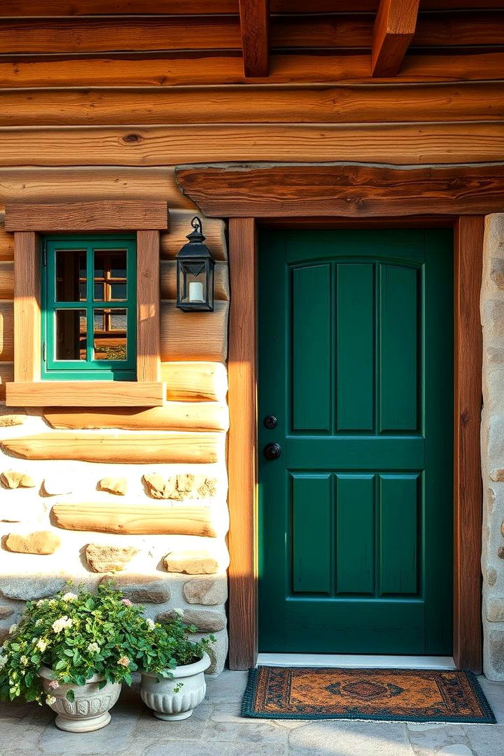 Rustic Beauty Embrace - 22 Emerald Green Front Door Ideas