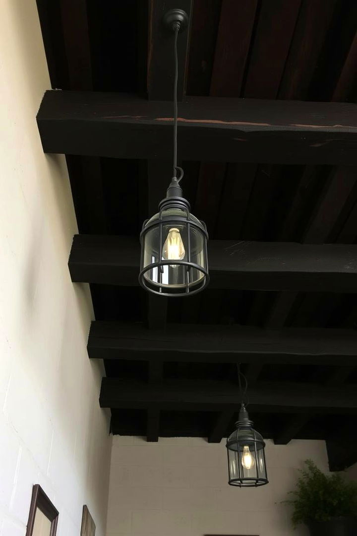 Rustic Black Beam Feature - 22 black ceiling ideas