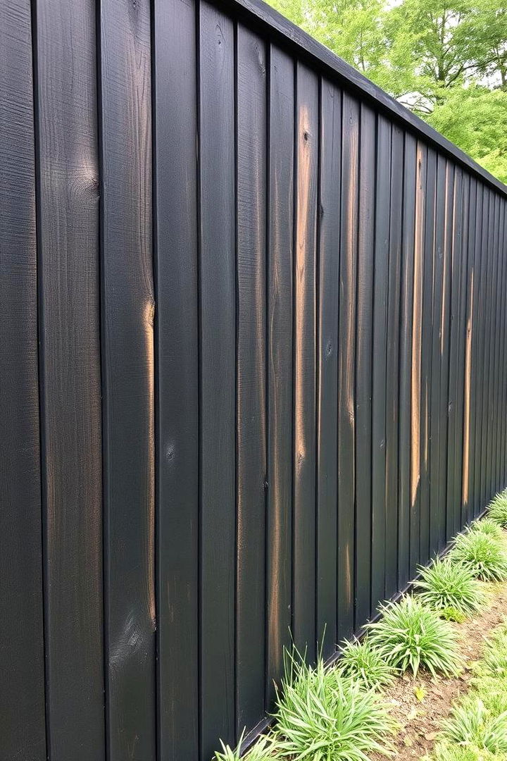 Rustic Black Wood Fence - 22 Black Fence Ideas