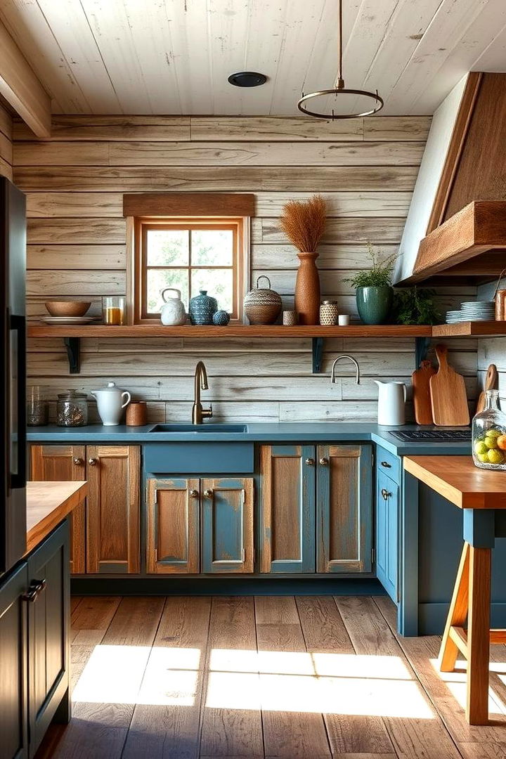 Rustic Blue Accent - 22 kitchens with blue countertops