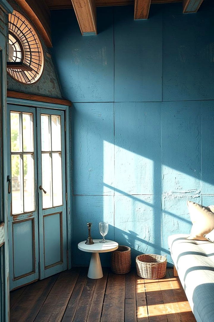 Rustic Blue Shabby Chic - 22 Blue Accent Wall Ideas
