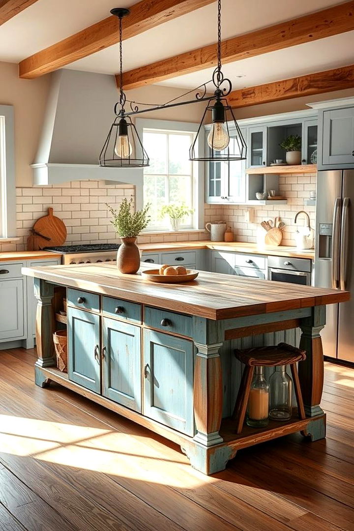 Rustic Blue Touch - 22 Blue Kitchen Island Ideas
