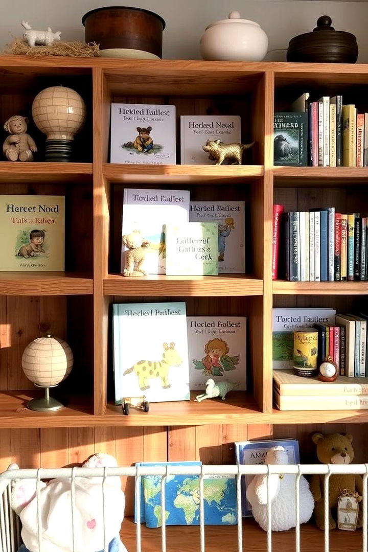 Rustic Bookshelf Scenes - 22 Rustic Nursery Ideas