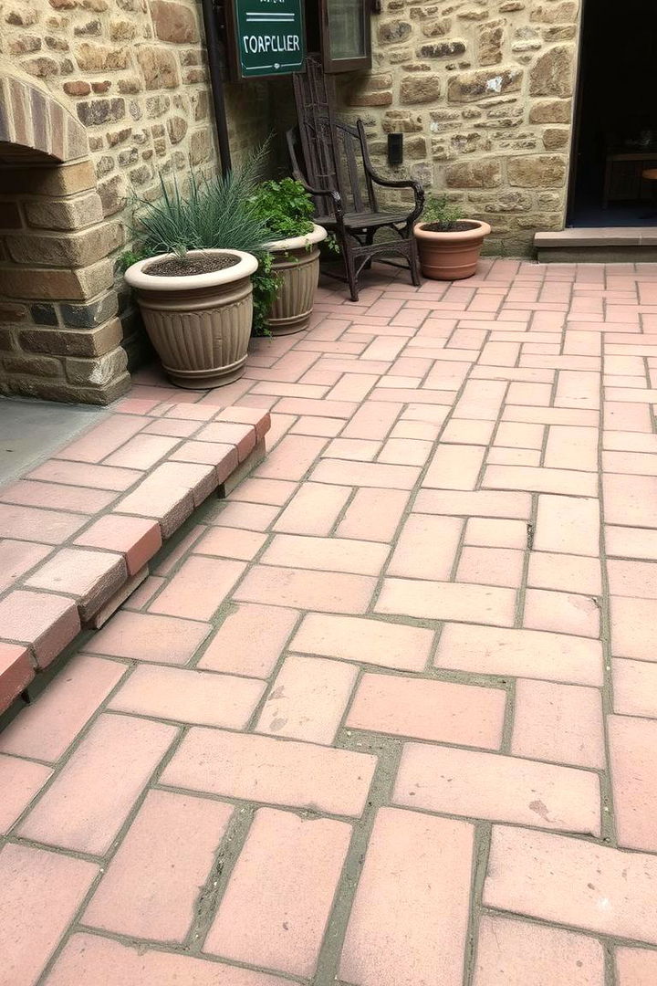 Rustic Brick Arrangements - 22 herringbone brick patio designs
