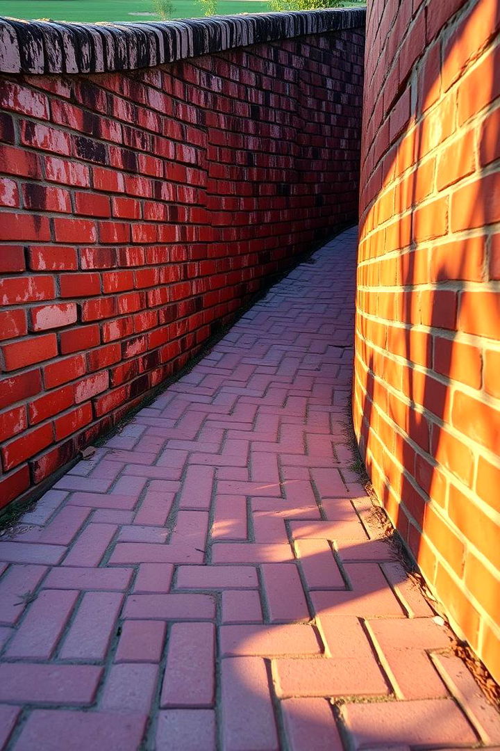 Rustic Brick Curved Pathway - 22 Curved Walkway Ideas