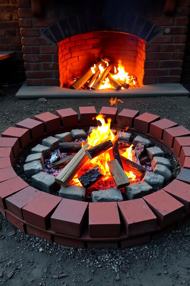 Rustic Brick Fire Pit Surrounds - 22 Brick Landscaping Ideas