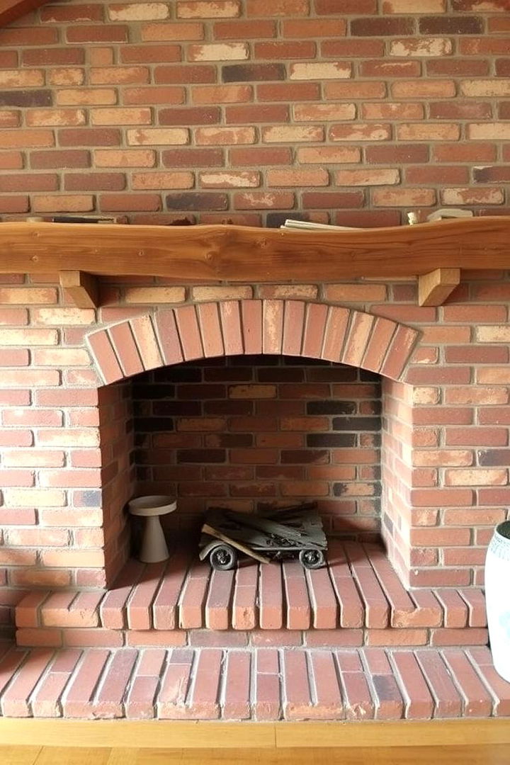 Rustic Brick Hearth Warmth - 22 Fireplace Hearth Ideas