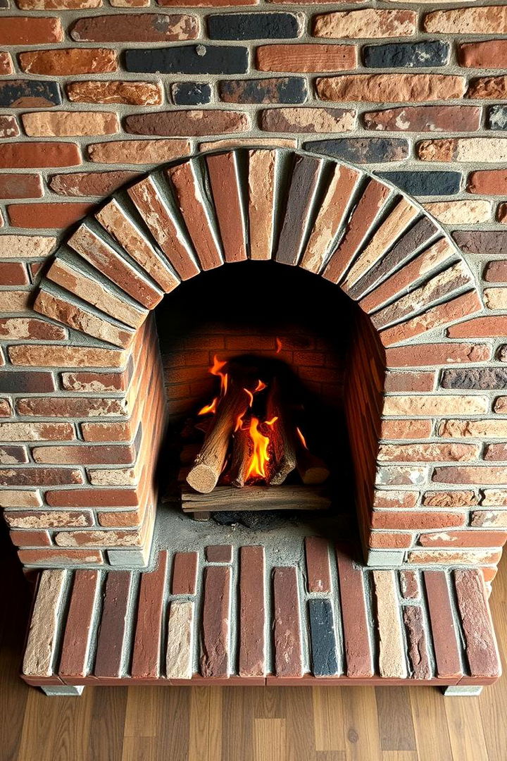 Rustic Brick Surround - 22 Farmhouse Fireplace Ideas