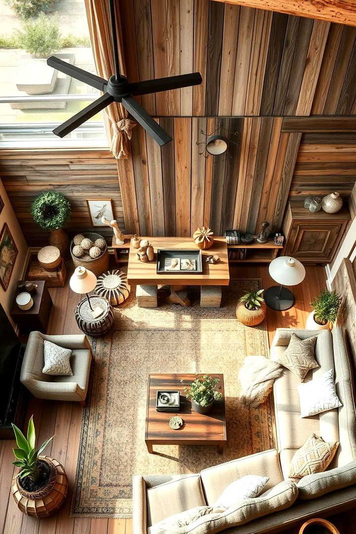 Rustic Brown Reclaimed Wood - 22 Brown Living Room Ideas