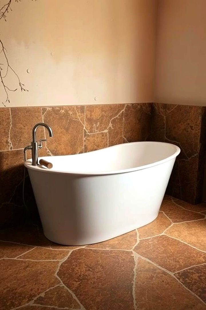 Rustic Brown Stone Bathtub Surrounds - 22 Brown Granite Bathroom Ideas