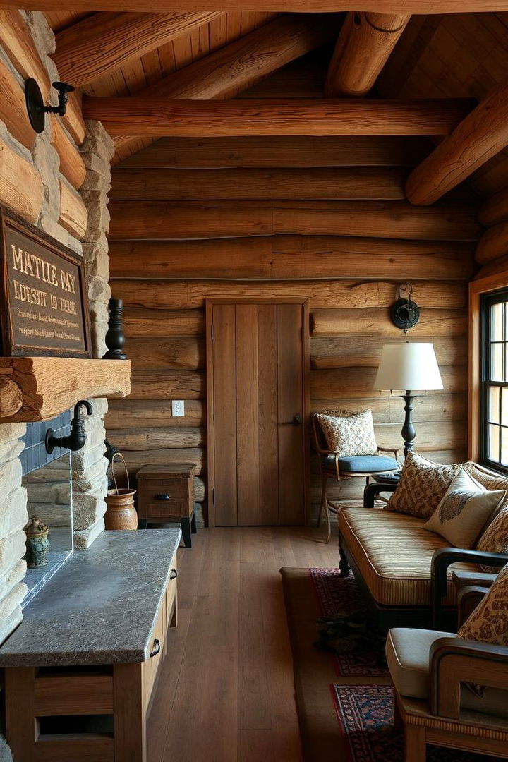 Rustic Cabin Retreat Warmth - 22 Black and Brown Interior Design Ideas