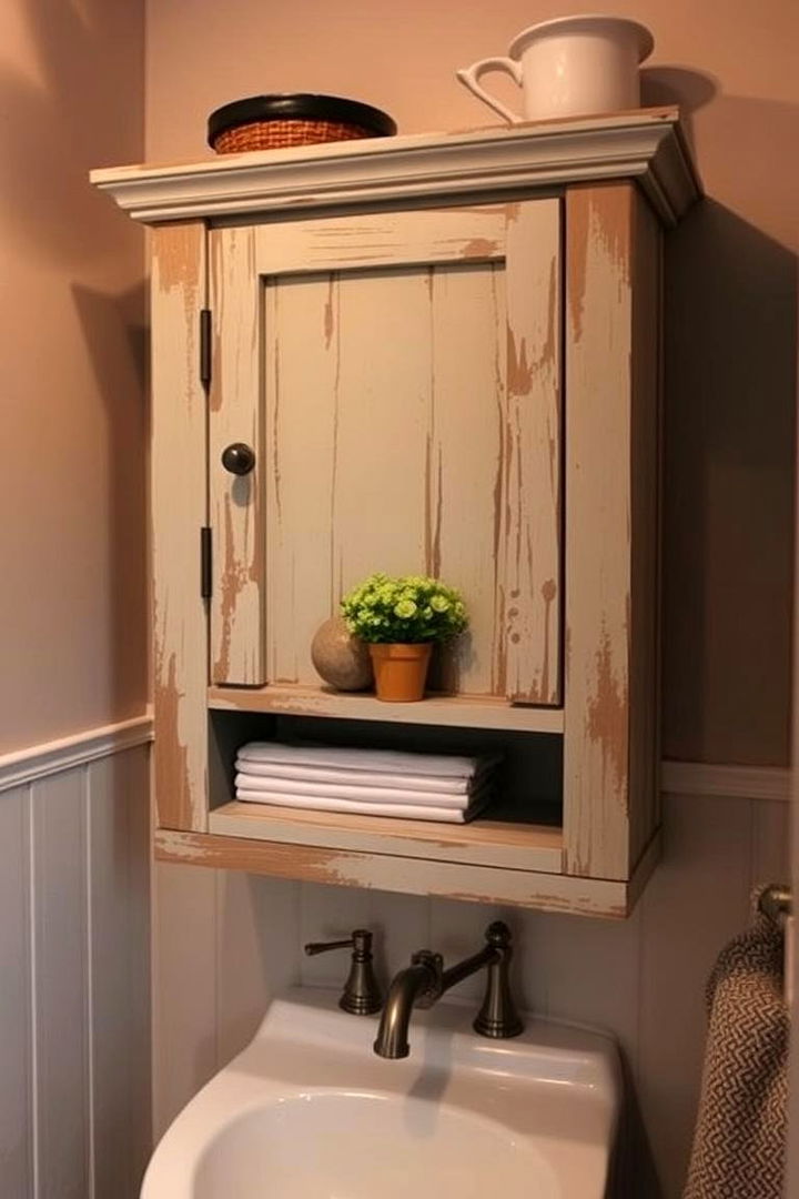 Rustic Cabinet Bathroom Shelves - 22 Bathroom Shelf Ideas