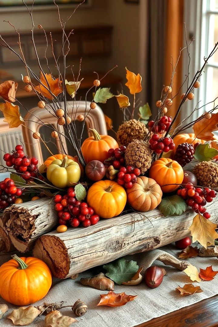 Rustic Centerpieces and Naturals - 22 Friendsgiving Decor Ideas