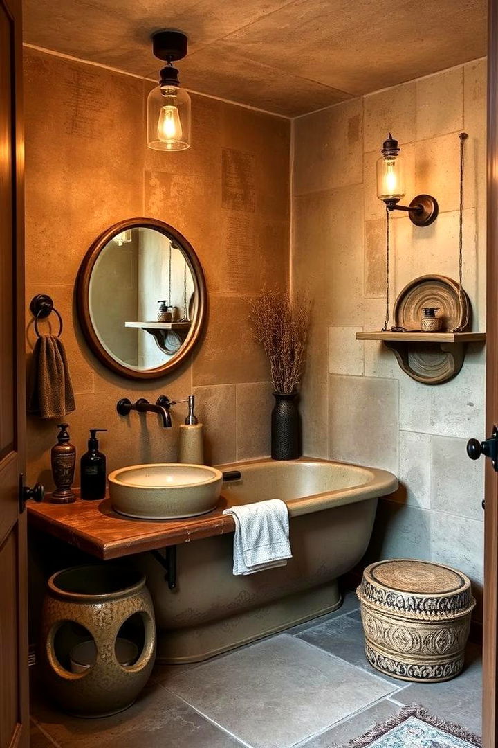Rustic Ceramic Accents - 22 Boho Bathroom Ideas