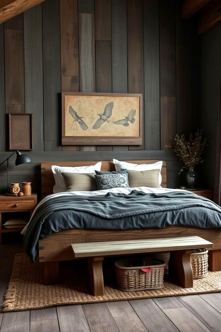 Rustic Charcoal Elegance - 22 Charcoal Bedroom Ideas