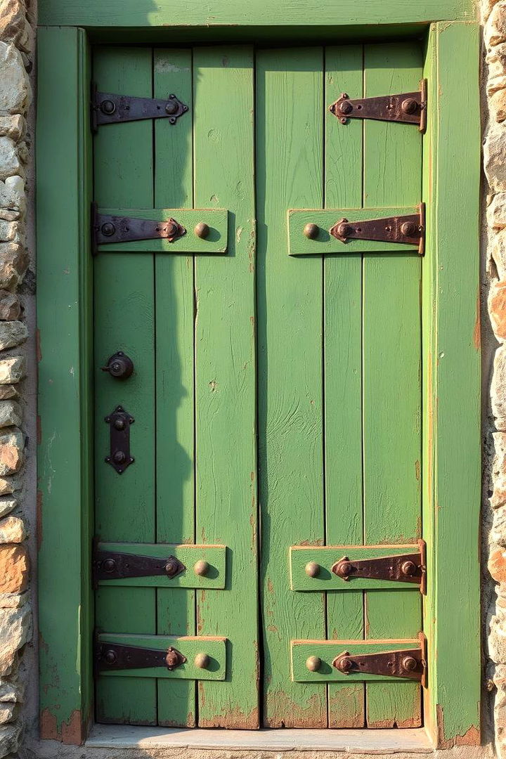 Rustic Charm - 22 Green Front Door Ideas