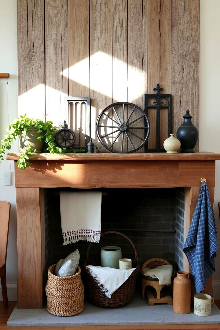 Rustic Charm - 22 Spring Mantel Decor Ideas