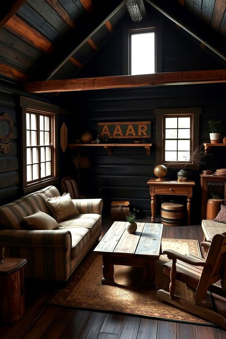 Rustic Charm - 22 Black Shiplap Wall Ideas