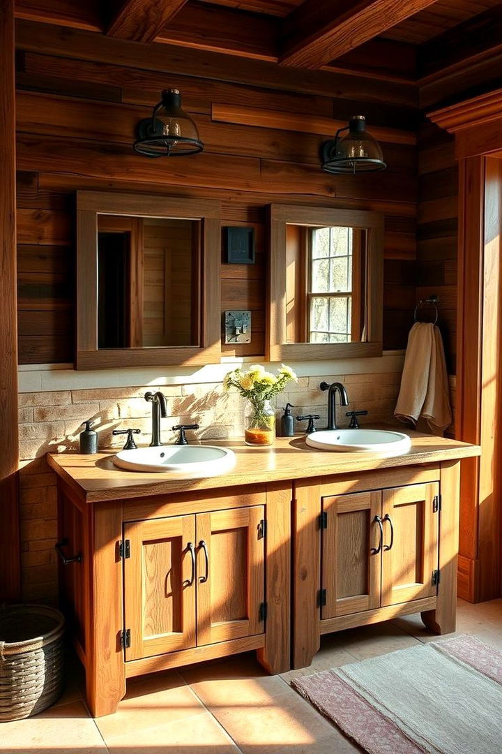 Rustic Charm Ambience - 22 Double Vanity Bathroom Ideas
